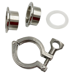 FERULAS SOLDABLES (2) TRI-CLAMP 1.5" CON EMPAQUE Y ABRAZADERA
