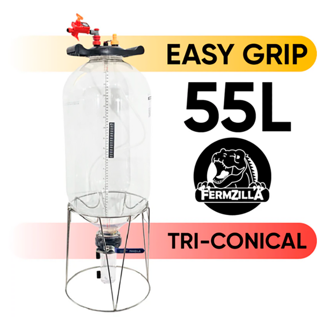 FERMENTADOR TRI-CLAMP CONICO DE 55 LITROS FERMZILLA EASY GRIP