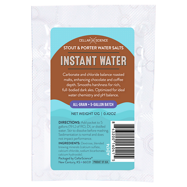 AGUA INSTANTANEA CellarScience®™ | SALES PARA AGUA STOUT Y PORTER | 5 GALONES