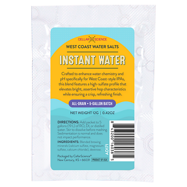 AGUA INSTANTANEA CellarScience®™ | SALES PARA AGUA WEST COAST | 5 GALONES