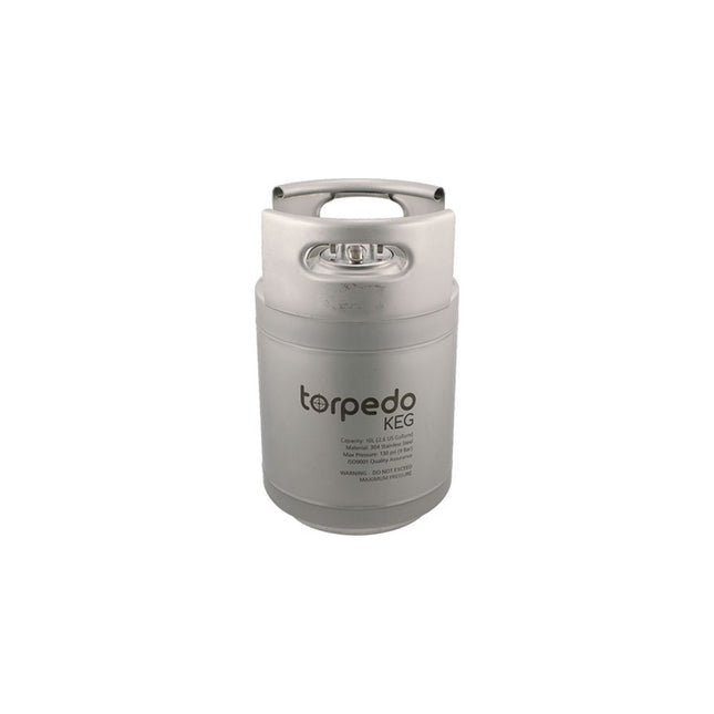 BARRIL TORPEDO 9.5 LITROS, CONEXIONES BALL LOCK