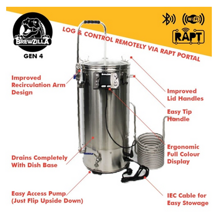 BREWZILLA GEN 4.1 CON BOMBA, WIFI, BLUETOOTH, 35L (110V)