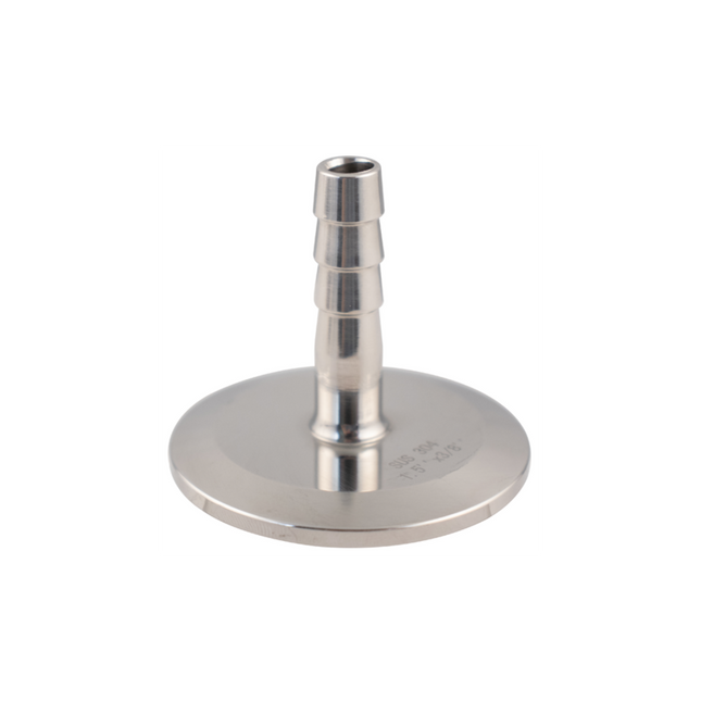 CONECTOR TRI-CLAMP 1.5" CON ESPIGA DE 3/8" DE ACERO INOXIDABLE