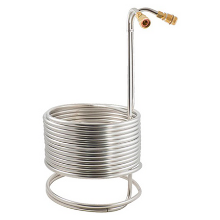 ENFRIADOR DE MOSTO DE ACERO INOX. 50' X 1/2"