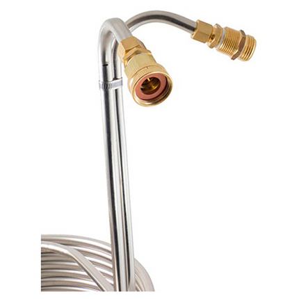 ENFRIADOR DE MOSTO DE ACERO INOX. 50' X 1/2"