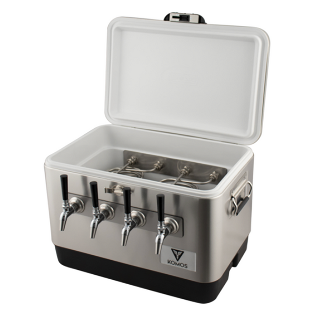 JOCKEY BOX DE ACERO INOXIDABLE KOMOS® (4 GRIFOS) - ENTRADA TRASERA
