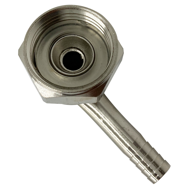 KIT CODO 90º CON ESPIGA (1/4"), TUERCA HEXAGONAL Y EMPAQUE