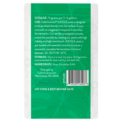 LEVADURA CellarScience® JUNGLE DRY YEAST |CERVEZA DE ESPECIALIDAD