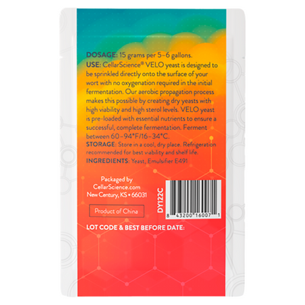 LEVADURA CellarScience® VELO |CERVEZA DE ESPECIALIDAD / SELTZERS