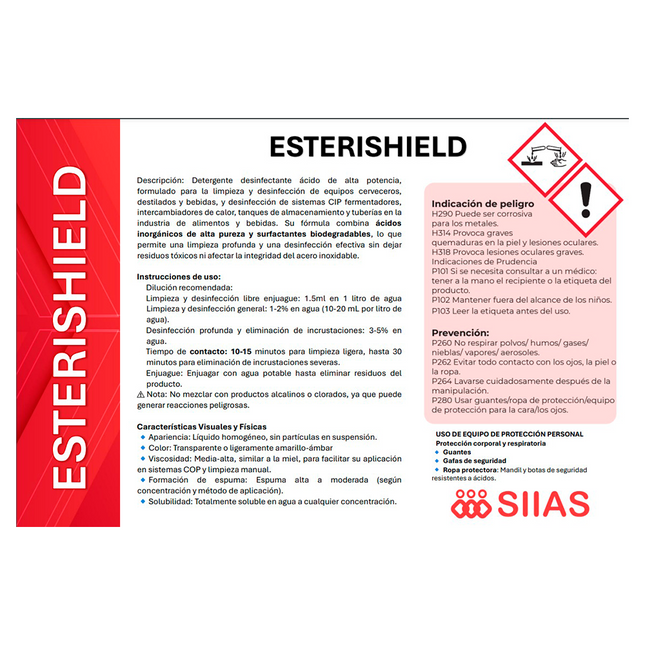 LIMPIADOR Y SANITIZANTE ESTERISHIELD 250 ml