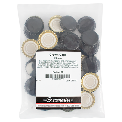 Corcholata Negra de 29 mm para Botella de Champan (50 Pz)