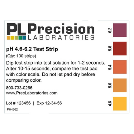 TIRAS INDICADORAS DE pH (4.2-6.2) RANGO DE CERVEZA