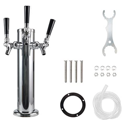 TORRE PARA CERVEZA DE 3 FAUCETS ACERO INOXIDABLE
