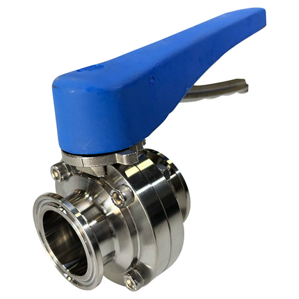 VALVULA DE MARIPOSA TRI-CLAMP 1.5" DE ACERO INOXIDABLE