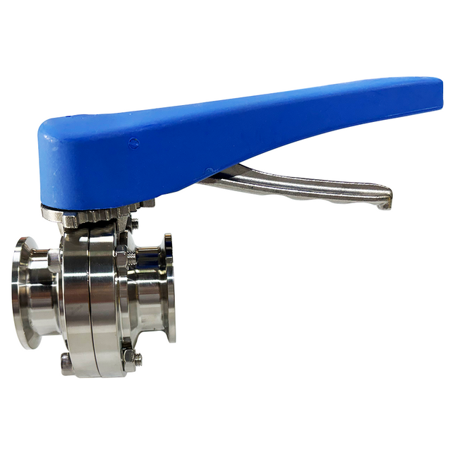 VALVULA DE MARIPOSA TRI-CLAMP 1.5" DE ACERO INOXIDABLE
